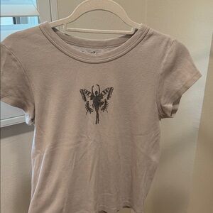 Brandy Melville Beige Graphic T-Shirt